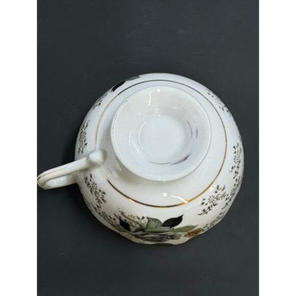 Tea cup and Saucer set grey, black and gold roses - Picture 14 of 16